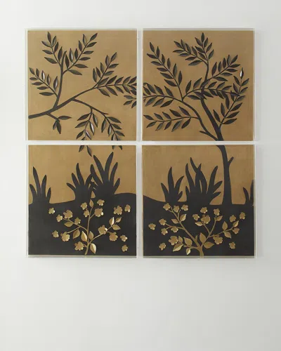 Tommy Mitchell Woodland Artwork, Set Of 4 In Brown