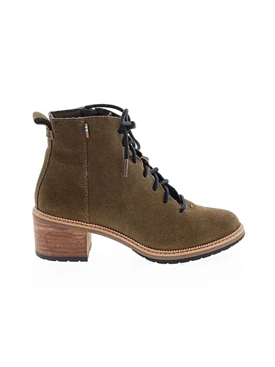 Pre-owned Toms Ankle Boots In Green