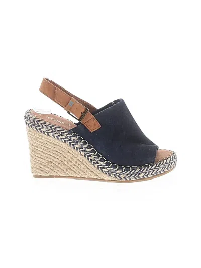 Pre-owned Toms Wedges In Blue
