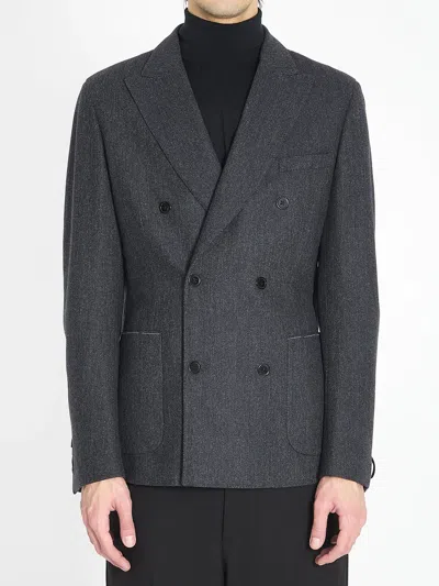 Tonello Grey Wool Jacket In Gray