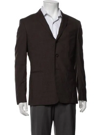 Pre-owned Tonello Virgin Wool Tweed Pattern Blazer In Brown