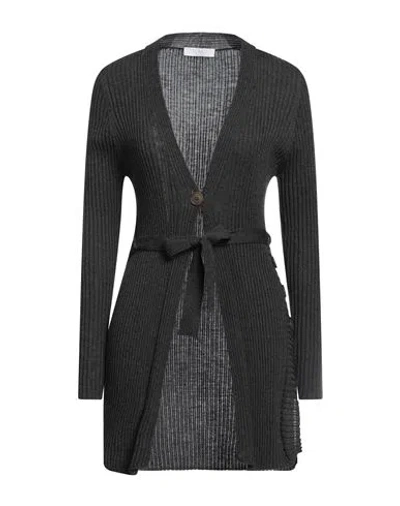 Tonet Woman Cardigan Lead Size 10 Virgin Wool In Gray