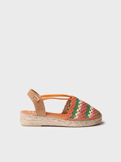 Toni Pons Flat Women's Espadrille In Multicolour Crochet - Emilia In Blue