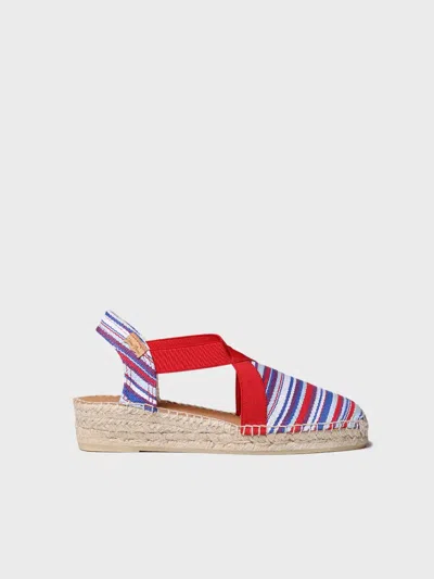 Toni Pons Vegan Striped Cotton Wedge Espadrille For Women | Vinaros In Multi