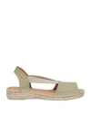 Toni Pons Woman Espadrilles Sage Green Size 11 Soft Leather In White