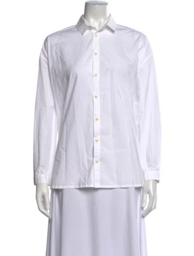 Pre-owned Toogood Long Sleeve Button-up Top In White