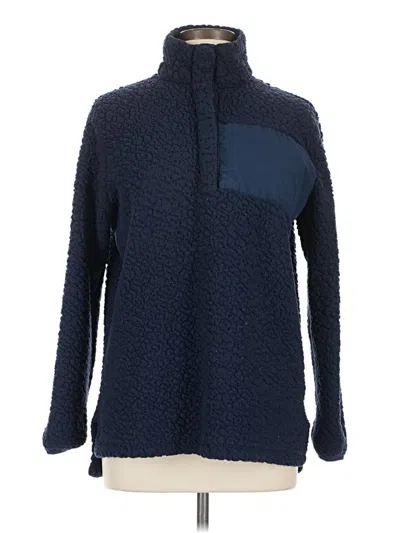 Pre-owned Top It Off Pullover Sweater Blue Collared Neckline Tops