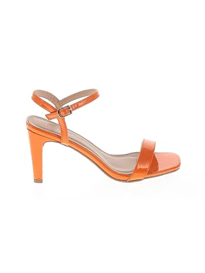 Pre-owned Top Moda Sandals Orange Shoes