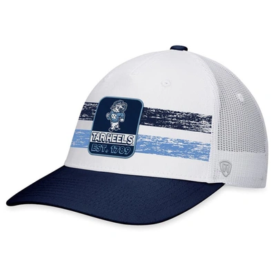 Top Of The World Men's  White, Navy North Carolina Tar Heels Retro Fade Snapback Hat In White,navy