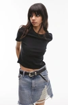 Topshop Everyday Cotton T-shirt In Black