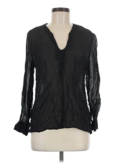 Pre-owned Topshop Long Sleeve Blouse In Black