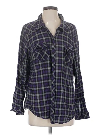 Pre-owned Torrid Long Sleeve Button Down Shirt In Purple