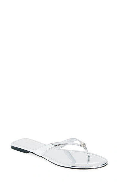 Tory Burch Classic Flip Flop In Argento