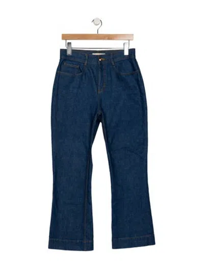 Pre-owned Tory Burch High-rise Flared Jeans In Blue