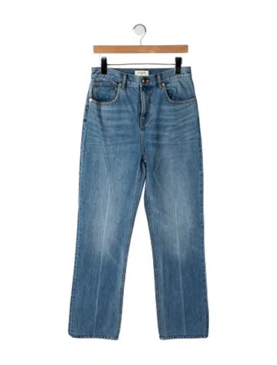 Pre-owned Tory Burch High-rise Straight Leg Jeans In Blue