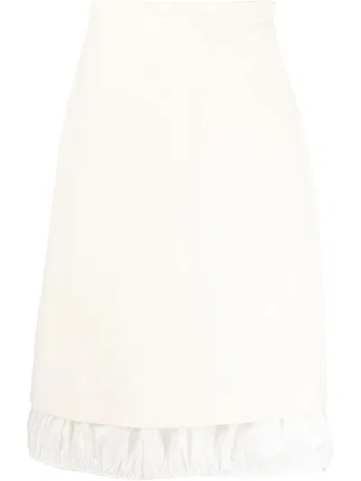 Tory Burch Layered Midi Skirt In Neutrals