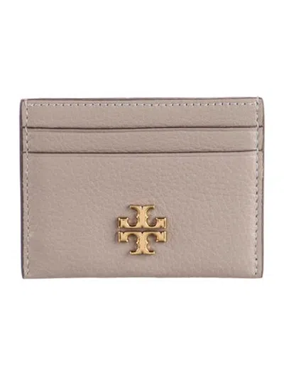 Pre-owned Tory Burch Leather Card Holder In Grey