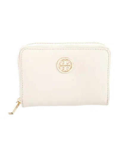 Pre-owned Tory Burch Leather Compact Wallet In Neutrals