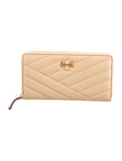 Pre-owned Tory Burch Leather Continental Wallet W/ Tags In Neutrals