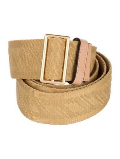 Pre-owned Tory Burch Leather Trim Embellishment Belt In Yellow