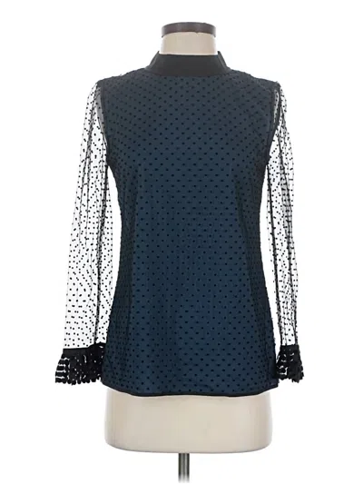 Pre-owned Tory Burch Long Sleeve Blouse In Blue