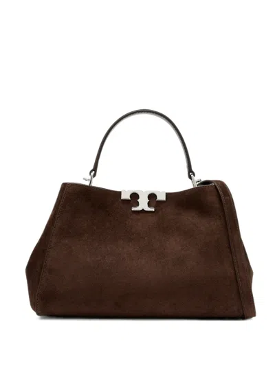 Tory Burch Medium Eleanor Suede Satchel In Brown