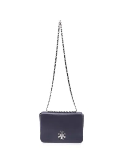 Pre-owned Tory Burch Mercer Twist-lock Shoulder Bag In Blue