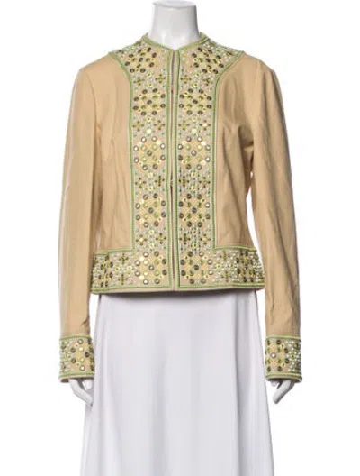Pre-owned Tory Burch Patterned Jacket In Neutrals