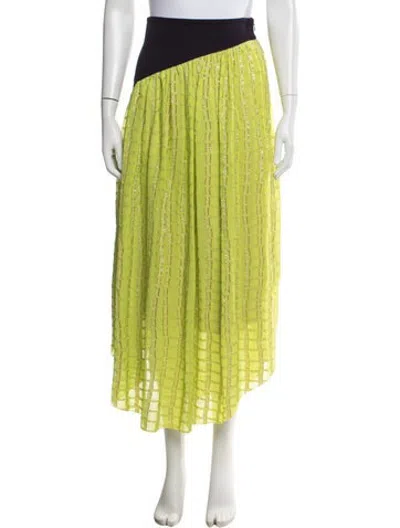 Pre-owned Tory Burch Patterned Long Skirt W/ Tags In Green