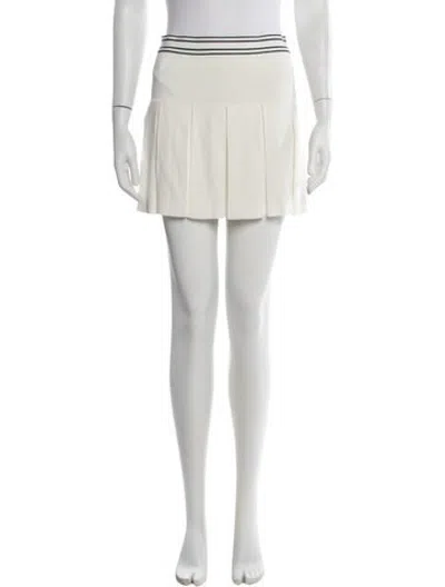 Pre-owned Tory Burch Pleated Accents Mini Skirt In Neutrals