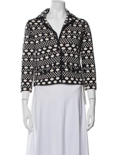 Pre-owned Tory Burch Polka Dot Print Jacket In Black