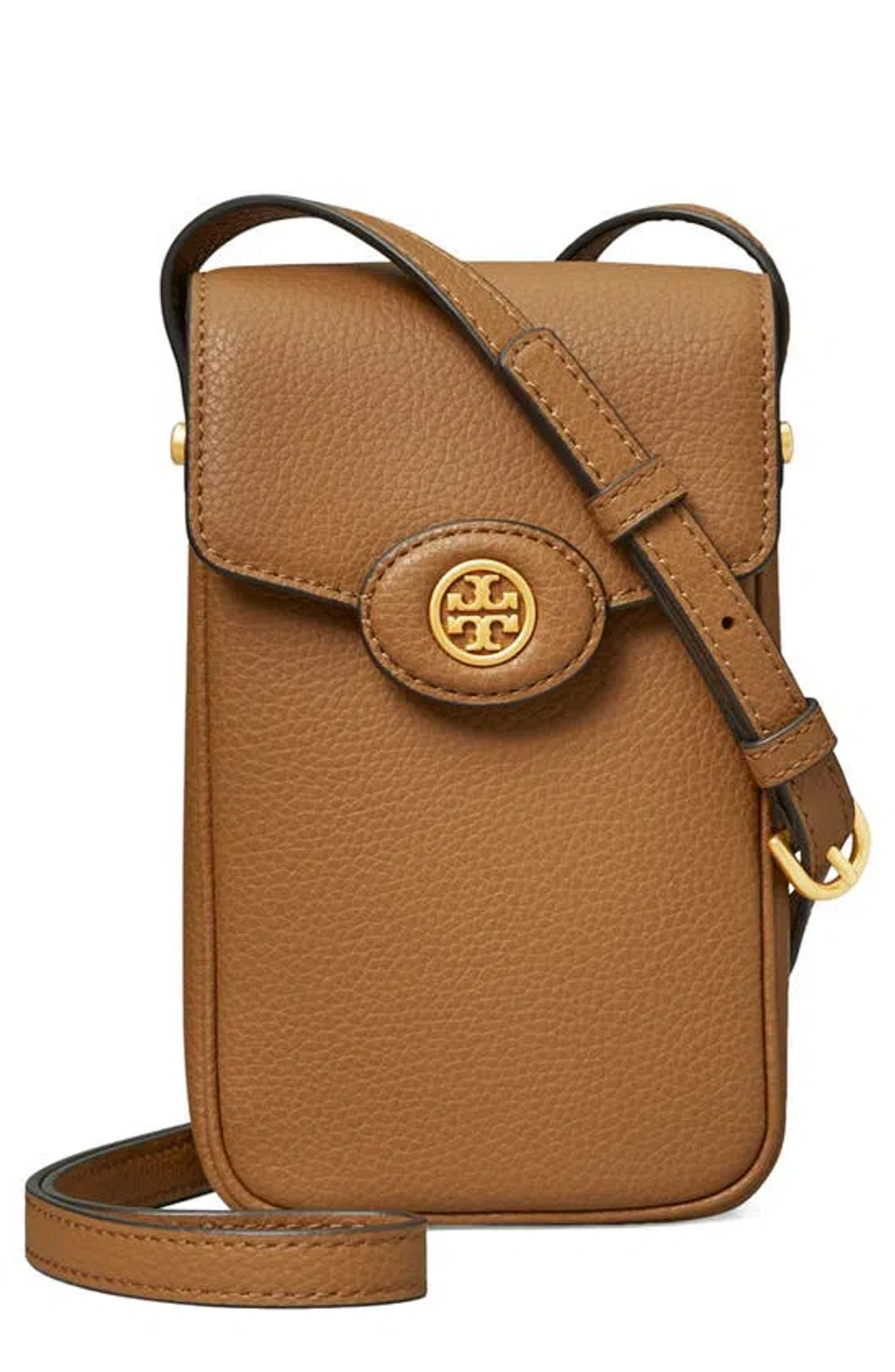 TORY BURCH ショルダーバッグ ROBINSON PEBBLED PHONE CROSSBODY Tory Burch Robinson Pebbled Leather Phone Crossbody Bag In