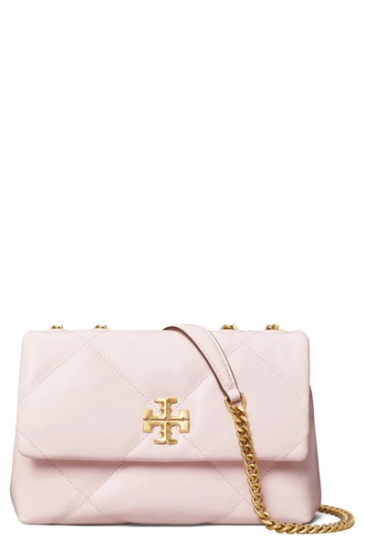 Tory Burch Small Kira Diamond Quilted Convertible Leather Shoulder Bag In Rose Salt