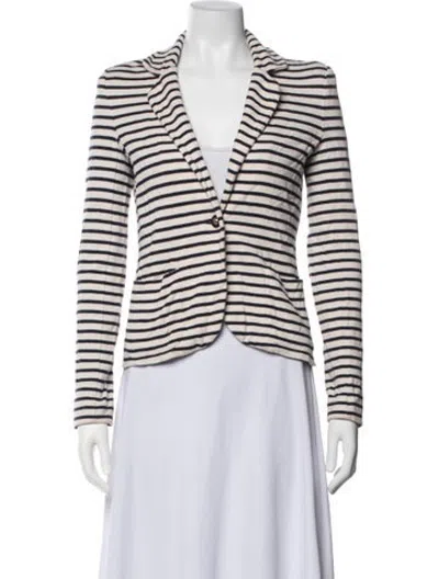 Pre-owned Tory Burch Striped Blazer In Blue/white