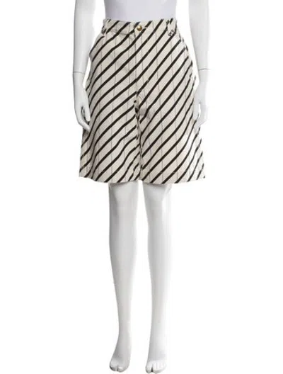 Pre-owned Tory Burch Striped Knee-length Shorts In Neutrals