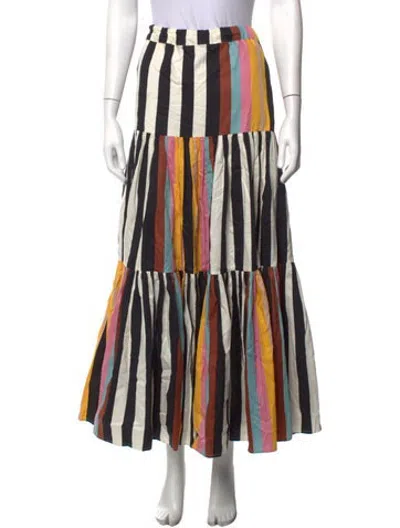 Pre-owned Tory Burch Striped Long Skirt In Neutrals
