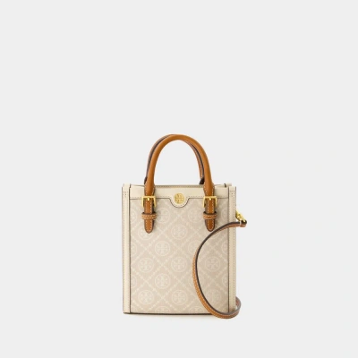 Tory Burch T Monogram Mini Shopper Bag -  - Cotton - Ivory In White