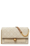 Tory Burch T Monogram Wallet On A Chain In Ivory
