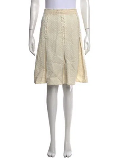Pre-owned Tory Burch Tweed Pattern Midi Length Skirt In Neutrals