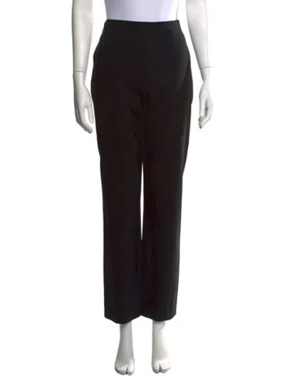 Pre-owned Tory Burch Wool Straight Leg Pants In Black