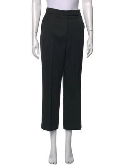 Pre-owned Tory Burch Wool Straight Leg Pants In Black