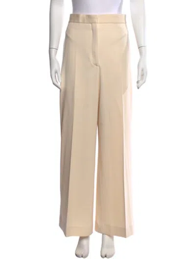 Pre-owned Tory Burch Wool Wide Leg Pants In Neutrals
