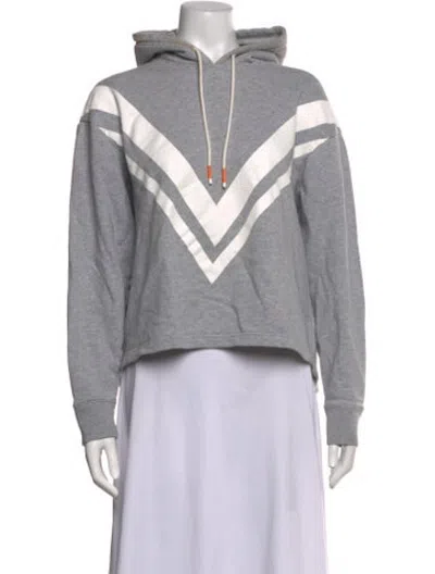 Pre-owned Tory Sport Graphic Print Crew Neck Hoodie In Grey