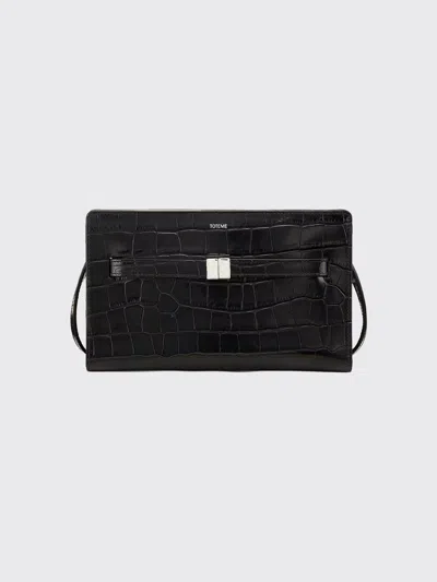 Totême Belted Croco-embossed Crossbody In Black
