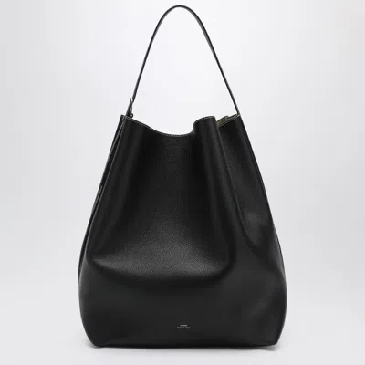 Totême Toteme | Black Leather Tote Bag In Garnet Leather