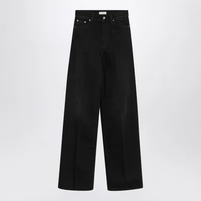 Totême Black Trousers In Organic Cotton