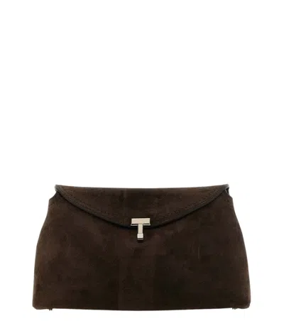 Totême Brown T-lock Clutch