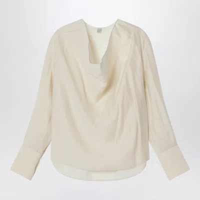 Totême Cowl Blouse Ecru In White