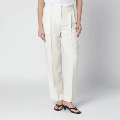 Totême Ecru Viscose Trousers In White