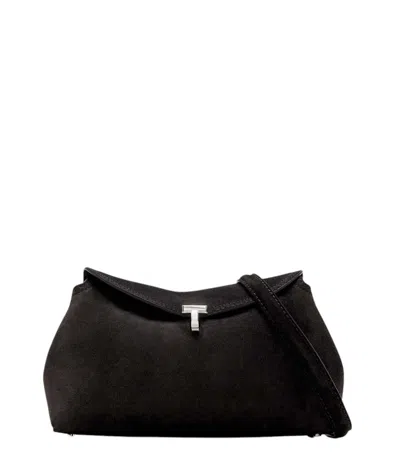 Totême Espresso Brown T-lock Clutch In Black